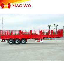 Semi-remorque de cargaison de clôture animale de 60 tonnes à trois essieux
